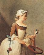 jean-Baptiste-Simeon Chardin Young Girl with a Shuttlecock oil painting